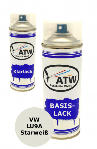 Autolack für VW LU9A Starweiß+400ml Klarlack Set